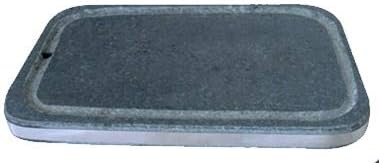 Jangsoo Korean BBQ Stone Grill, Rectangular, Grey, 11.8' x 14', Stoneware, Grill Pan