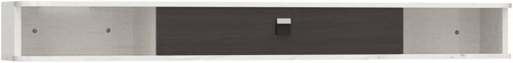 Pmnianhua Floating TV Console,55'' Wall-Mounted Media Console,Floating TV Cabinet,Modern Floating TV Stand,Under TV Entertainment Shelf with Door and Storage for Bedroom Living Room (Grey-White)