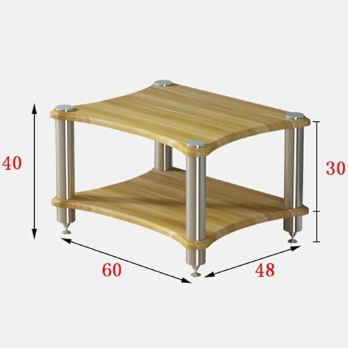4 Tier AV Media Stand - Wooden Stereo Cabinet Audio Rack Tower for Home Office, CD Player Stand & Entertainment Components Organizer