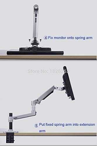 XSJ8013C Aluminum Alloy Ultra Long Arm LED LCD Monitor Holder Table Clamping Full Motion Monitor Mount Support (Black)
