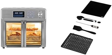 Kalorik MAXX 26 Qt Air Fryer Oven & Toaster Combo with French Doors + Grillmaster 5-Piece Stainless Steel Accessory Set, Bundle