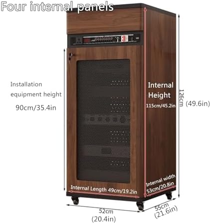 White Stereo Cabinet - 42.5in Audio Rack, AV Media Stand for Record Player & Components, Corner Media Storage, Stylish Audio Furniture for Home Entertainment.