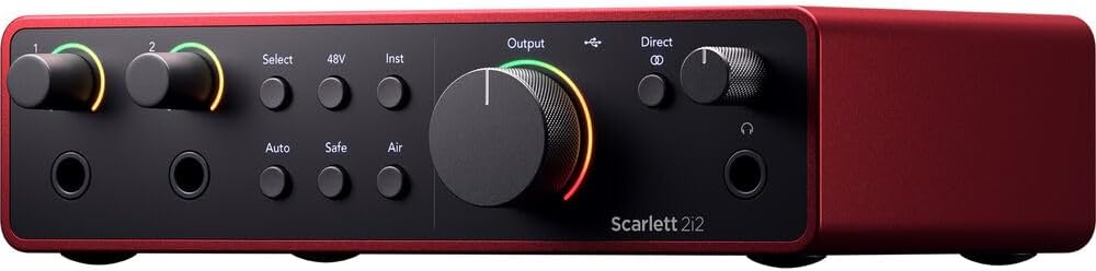 Focusrite Scarlett 2i2 4G with Zoom ZDM-1 Dynamic Podcast and Vocal Microphone, StreamEye Cans50 Studio Headphones and Microphone Boom Arm, XLR Cable and Pop Filter Bundle