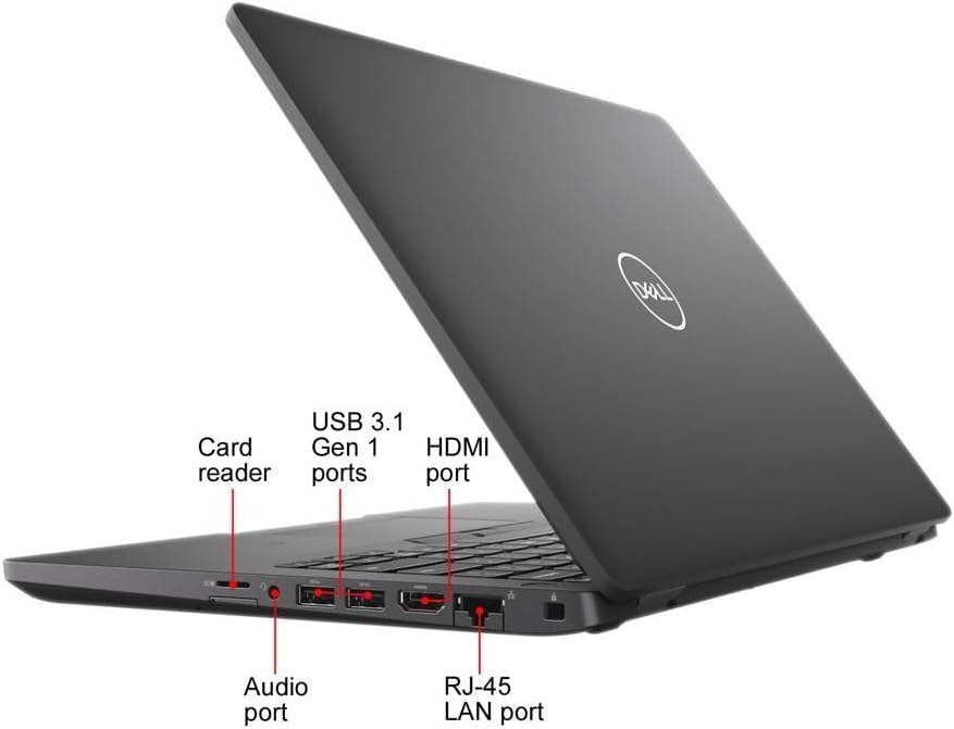 Dell Latitude 5400 14' Full HD Touch, Intel Core i5-8365U 1.6GHz, 32GB DDR4 RAM, 1TB NVMe SSD, Windows 11 Pro 64Bit, CAM (Renewed), Black