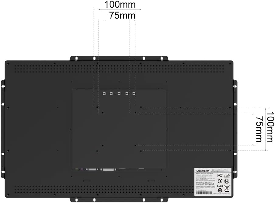 GreenTouch 21.5 inch 10 Points Touch Front IK08/IP65 Open Frame Touch Monitor Desktop or Wall Mountable Multi Point Touch 1920x1080