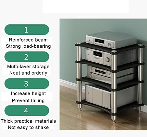 HiFi Speaker Rack - 3-Cabinet Stand for Tv & Amplifiers Sturdy Home Audio System Storage Entertainment Center Organizer Durable Media Equipment Shelves -White-60 * 48 * 10cm(1Tier)