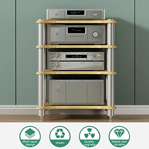 HiFi Speaker Rack - 3-Cabinet Stand for Tv & Amplifiers Sturdy Home Audio System Storage Entertainment Center Organizer Durable Media Equipment Shelves-Brown-b-60 * 48 * 85cm(4Tier)