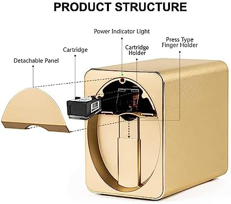 Professional Mini 3D Nail Printer - Portable Mobile Nail Art Machine for Kids, Nail Studios, Manicurists & Nail Enthusiasts - Multifunctional White Design