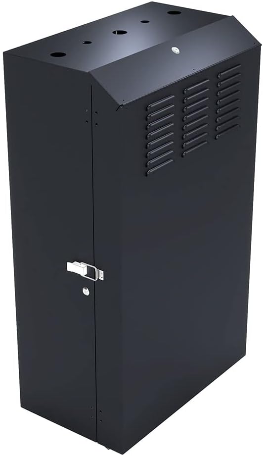NavePoint 8U Vertical Server Rack Enclosure, Low Profile, 35.4' Deep, Max Weight Capacity 132lbs - 8U Network Cabinet Vertical Wall Mount, Perforated, Black
