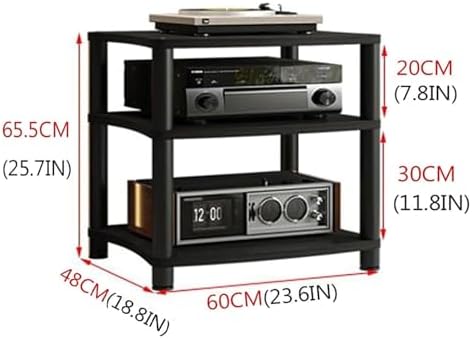 HiFi Av Shelf Rack 3-Tier Media Stand for Audio Video Equipment Perfect for Living Room Gaming Setup & Studio Use Sturdy & Stylish Design Maximize Your Entertainment Spac-A-4 Tier