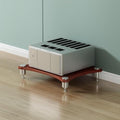 4 Tier AV Media Stand - Wooden Stereo Cabinet Audio Rack Tower for CD Player, Home Office Entertainment Center, Holds Stereo System Components, Modern Design