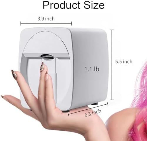 3D Automatic Nail Art Printer - Portable Mobile Nail Painting Machine, Connects to Phone, Perfect for Kids, Nail Studios, Manicurists & Nail Enthusiasts - White