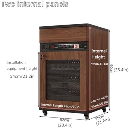 White Stereo Cabinet | 108cm Audio Rack | Media Console Stand for AV Components | Corner Audio Cabinet for Record Players | Stylish AV Media Storage