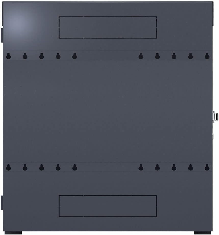 NavePoint 8U Vertical Server Rack Enclosure, Low Profile, 23.6' Deep, Max Weight Capacity 132lbs - 8U Network Cabinet Vertical Wall Mount, Perforated, Black