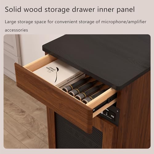 White Stereo Cabinet - 108cm Audio Rack for Record Players & AV Components, Corner Media Stand, Stylish Audio Storage Solution, Modern AV Cabinet for Home Theater