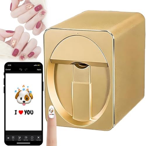 Portable Nail Printer Machine - 3D Nail Art Maker with 1000+ Designs, DIY App Control for Home Use, for Girls & Women (Black)