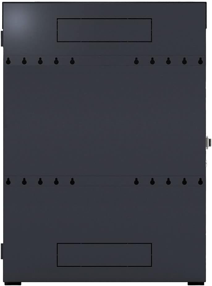 NavePoint 8U Vertical Server Rack Enclosure, Low Profile, 27.5' Deep, Max Weight Capacity 132lbs - 8U Network Cabinet Vertical Wall Mount, Perforated, Black