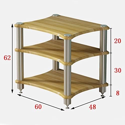 HiFi Speaker Rack - 3-Cabinet Stand for Tv & Amplifiers Sturdy Home Audio System Storage Entertainment Center Organizer Durable Media Equipment Shelves -Back-60 * 48 * 62cm(3Tier)