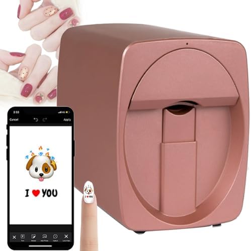 Portable 3D Nail Printer Machine, Mobile App Control, 1000+ Designs for DIY Nail Art at Home, for Cute Girls & Women - Black Nail Art Device