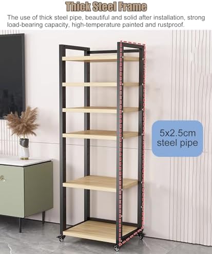 Height-Adjustable Audio Rack Shelf - Media Cabinet with Casters for Living Room, Compact Entertainment Center for Stereo Components, Space-Saving AV Storage Solution