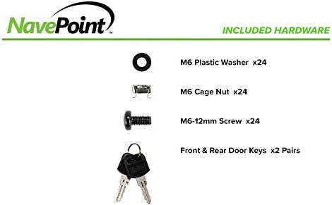 NavePoint 12U Network Cabinet with Wheels 33' Deep, 18U Wall Mount Server Rack with Locking Perforated Door, 19 Inch Rack for IT Equipment, 12U Network Rack Enclosure, 1000lbs Capacity, Black
