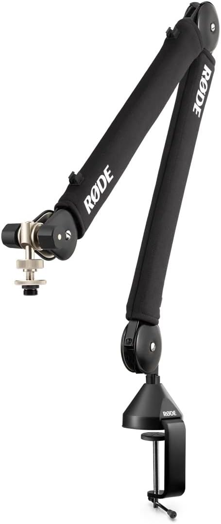 Rode NT1 Signature Black Large-Diaphragm Cardioid Condenser Microphone Bundle with PSA1+ Silent Boom Arm — 4 dBA Self-Noise XLR Studio Mic for Singing, Vocal Recording, Voice Over, Podcasting