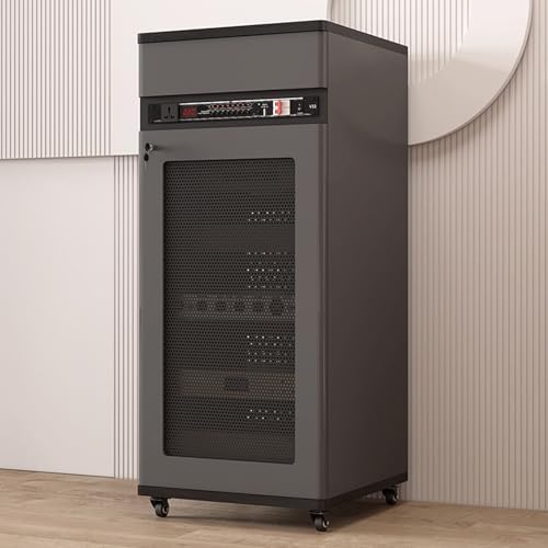 White Stereo Cabinet - 108cm Audio Rack for Record Players & AV Components, Corner Media Stand, Stylish Audio Storage Solution, Modern AV Cabinet for Home Theater