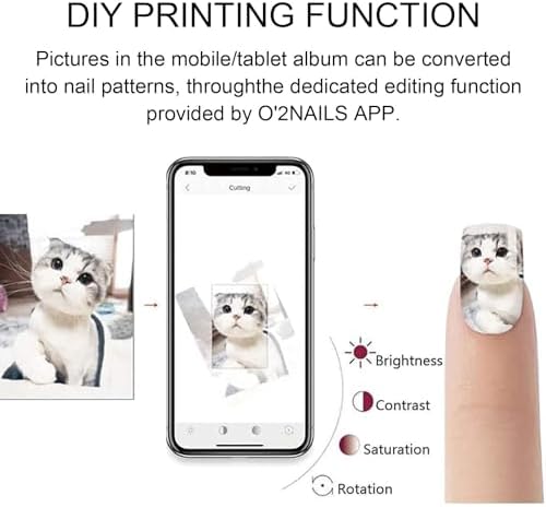 3D Automatic Nail Art Printer - Portable Mobile Nail Painting Machine, Connects to Phone, Perfect for Kids, Nail Studios, Manicurists & Nail Enthusiasts - White