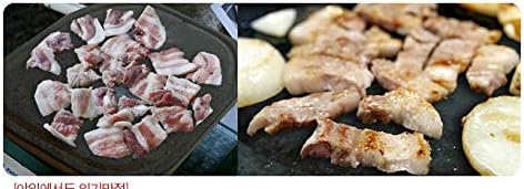Jangsoo Korean BBQ Stone Grill, Rectangular, Grey, 11.8' x 14', Stoneware, Grill Pan