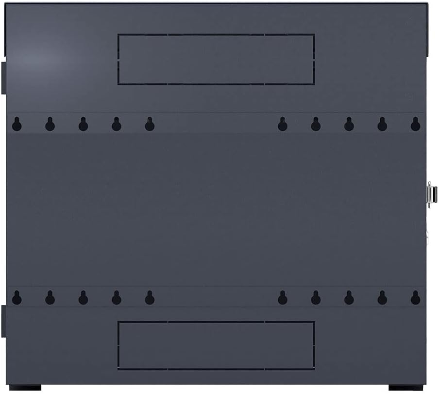 NavePoint 8U Vertical Server Rack Enclosure, Low Profile, 15.7' Deep, Max Weight Capacity 132lbs - 8U Network Cabinet Vertical Wall Mount, Perforated, Black