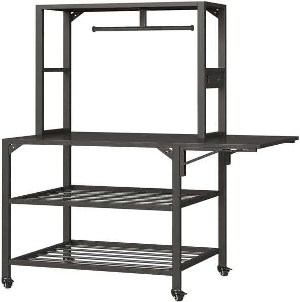 3D Printer Stand with Filament Storage, Heavy Duty 3D Printer Table, Spool Holder Cart with Wheels,for Garage Workshop, Printer Desk & 3D Printing Accessories for Workshop Studio Office