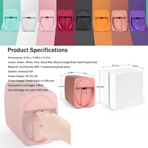 Portable 3D Nail Art Printer - WiFi & DIY Mobile Nail Painting Machine for Home Use, All-in-One Printing & Drying, Perfect for Girls' Beauty Care