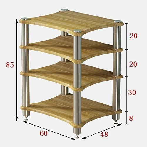 HiFi Speaker Rack - 3-Cabinet Stand for Tv & Amplifiers Sturdy Home Audio System Storage Entertainment Center Organizer Durable Media Equipment Shelves-Brown-b-60 * 48 * 85cm(4Tier)