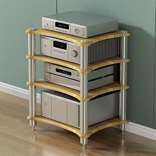 HiFi Speaker Rack - 3-Cabinet Stand for Tv & Amplifiers Sturdy Home Audio System Storage Entertainment Center Organizer Durable Media Equipment Shelves-Brown-b-60 * 48 * 85cm(4Tier)