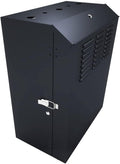 NavePoint 8U Vertical Server Rack Enclosure, Low Profile, 23.6' Deep, Max Weight Capacity 132lbs - 8U Network Cabinet Vertical Wall Mount, Perforated, Black
