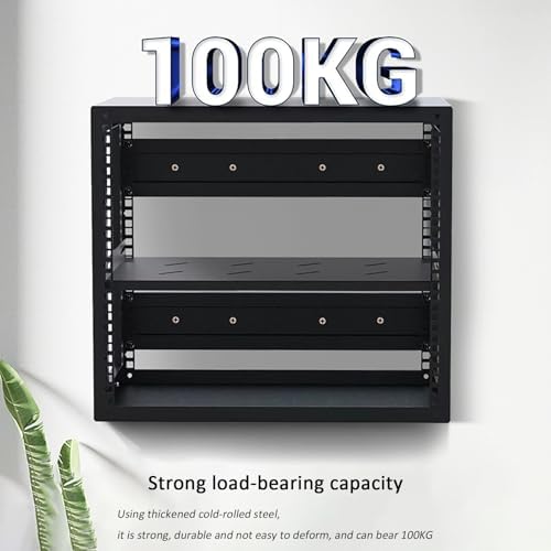 Adjustable 2-Tier Wall Mounted Media Stand - Floating Audio Rack & Steel Stereo Cabinet for DVD Storage, Home Entertainment Shelf (50.9x30x40.6cm)