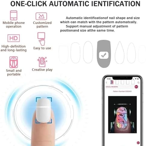 Portable 3D Nail Art Printer - Digital Nail Painting Machine with WiFi/DIY Support, All-in-One Printing & Drying, Ideal for Home Beauty Care for Girls & Women