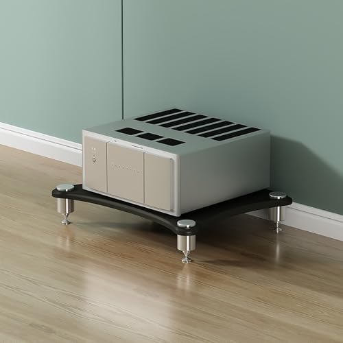 Audio Rack Stand for Projector, PS5, DVD Player & Game Consoles - Media Shelf Tower for Stereo Equipment, AV Corner Storage, Cable Box Organizer