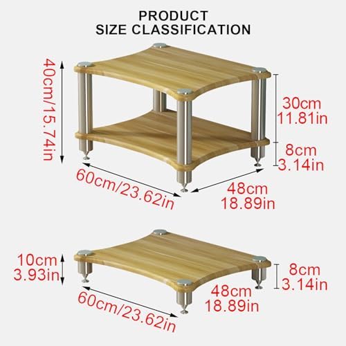 Audio Rack Stand for Projector, PS5, DVD Player & Game Consoles - Media Shelf Tower for Stereo Equipment, AV Corner Storage, Cable Box Organizer