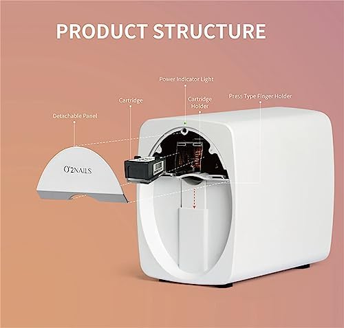 Portable 3D Nail Art Printer - Digital Mobile Nail Painting Machine, DIY Control via Free App for Home & Salon Use, for Girls & Women, Stylish White Design