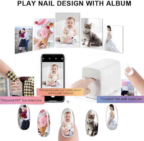 Portable 3D Nail Art Printer - Smart Mobile Machine for Kids, Nail Studios & Manicurists - Easy DIY Nail Designs for Nail Art Enthusiasts - Fun & Automatic Printing!
