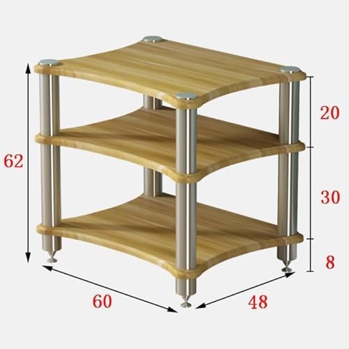 AV Media Stand - Wooden Stereo Cabinet, 4-Tier Audio Rack for Home Office & Entertainment System, CD Player Stand, Durable Storage for Audio Components.