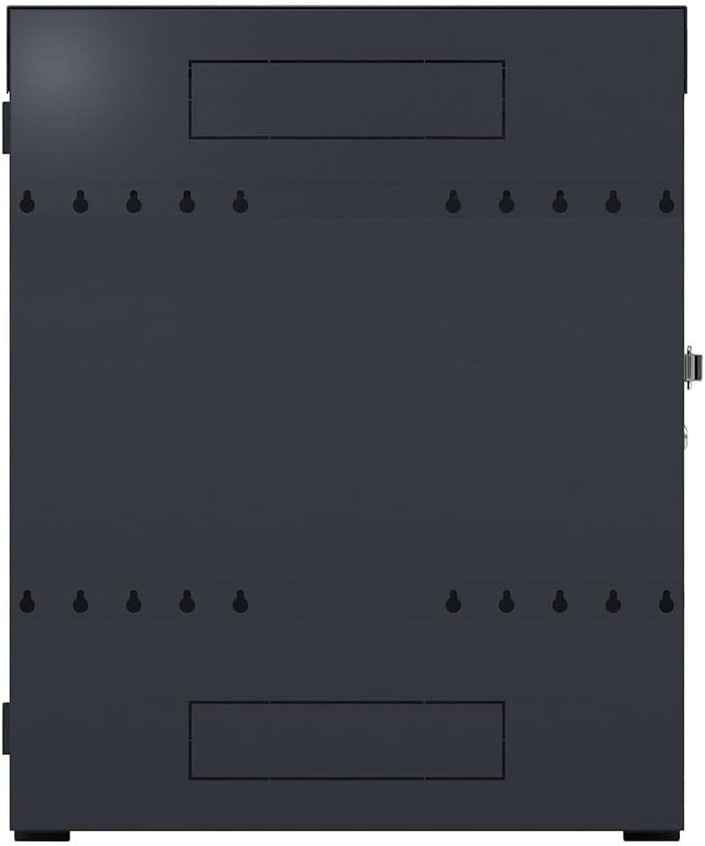 NavePoint 8U Vertical Server Rack Enclosure, Low Profile, 19.6' Deep, Max Weight Capacity 132lbs - 8U Network Cabinet Vertical Wall Mount, Perforated, Black