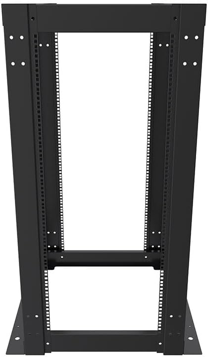 NavePoint 25U 23-inch Width 4-Post Frame Rack - Open Frame Rack with Cage Nut fo 23-Inch Equipment, Server Rack 881 lbs Weight Capacity, Floor Mount, RU Markings