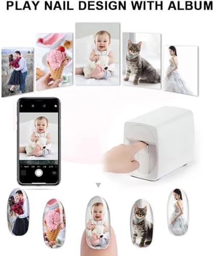 3D Nail Art Printer - Smart Mobile Nail Painter with DIY App, WiFi/USB Connect, Perfect for Kids & Salons - Creative Designs, Easy to Use, Manicure Must-Have