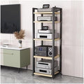 Height-Adjustable Audio Rack Shelf - Audio-Video Media Cabinet with Casters for Living Room - Compact Entertainment Center for Stereo Components & Small Spaces