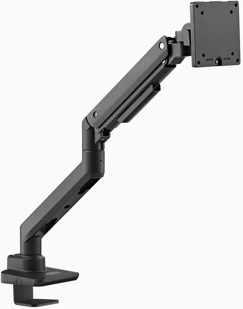 Desky Heavy Duty Ultrawide Monitor Arm – Adjustable Gas Spring Desk Mount for 17–49' Monitors, VESA 75/100, 44 lbs Capacity – Black