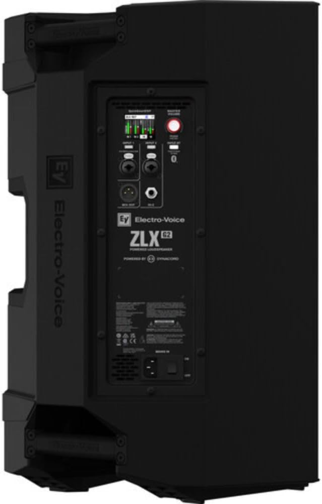 Electro-Voice ZLX-12P-G2 12' 2-Way 1000W Powered Loudspeaker with Bluetooth (Black) Bundle with 2X Steel Speaker Stand, Stand Bag 51'& 2X XLR Cable