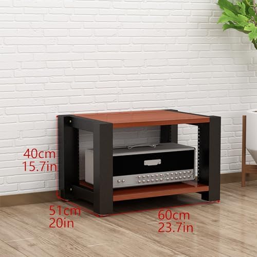 3-Tier Stereo Rack and Stand, Adjustable AV Media Equipment Shelf, Reinforced Steel Audio Rack with Footpads, Home Theater Furniture (Black, 60x51x60cm)