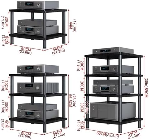 2-Tier Audio Rack Shelf, HiFi Media Stand, Gaming & Recording Room Cabinet, Stylish Audio Storage Solution, Durable Audio Furniture (Color: B)